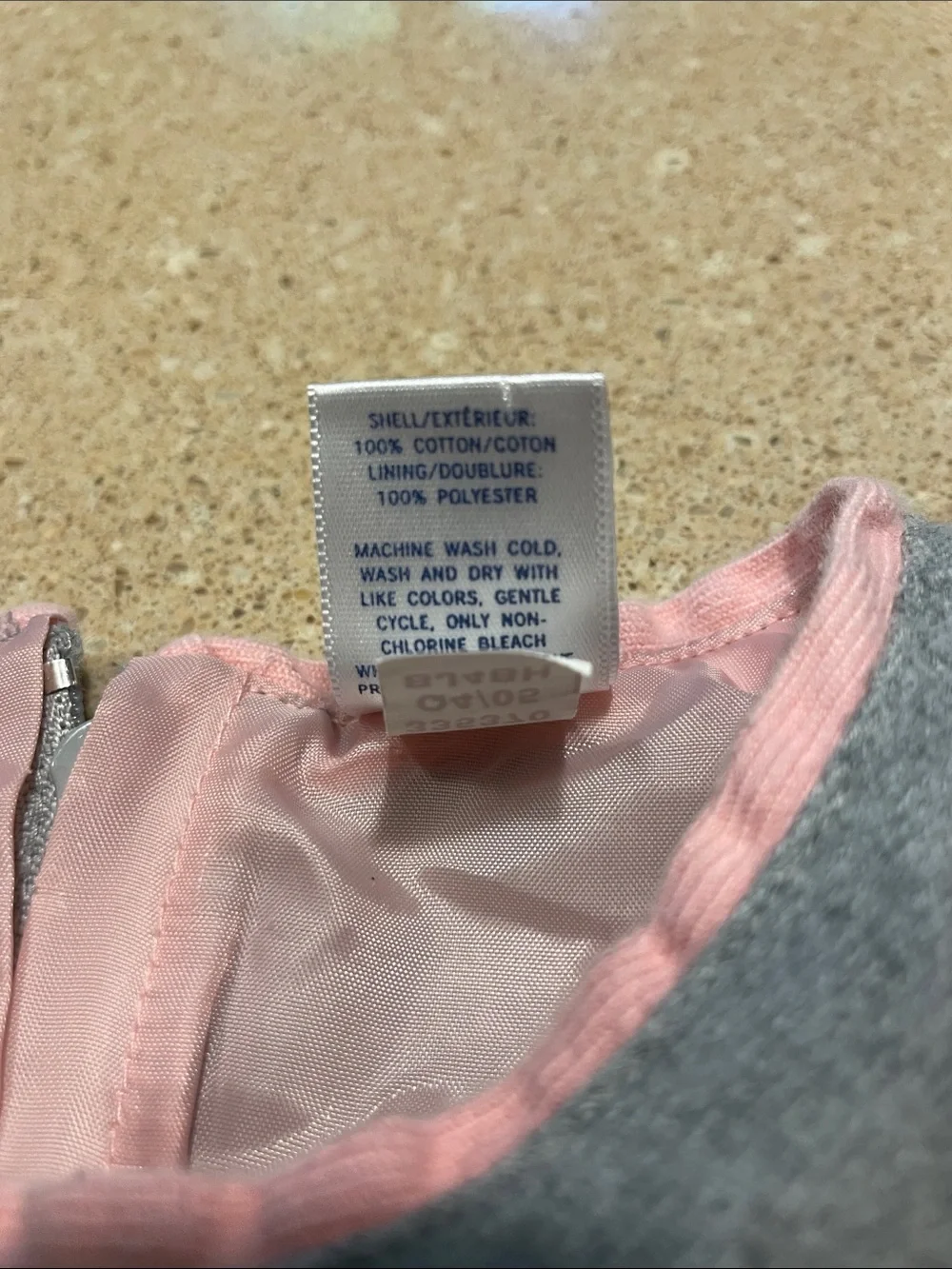 Old Navy Gray Dress with Pink Trim and Bows